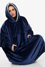 Couverture Sweat à Capuche Géante Homme Femme, Polaire Sherpa Ultra Douce Chaude Confortable Portable, Plaid Couverture à Manches pour Adultes Ados avec Grande Poche