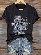 🔥Buy 3 Get 15% Off🔥Retro I've Got Good Genes & Better Jeans Print T-Shirt