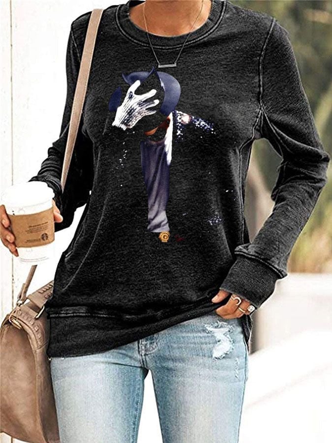 Felpa vintage da donna stampata