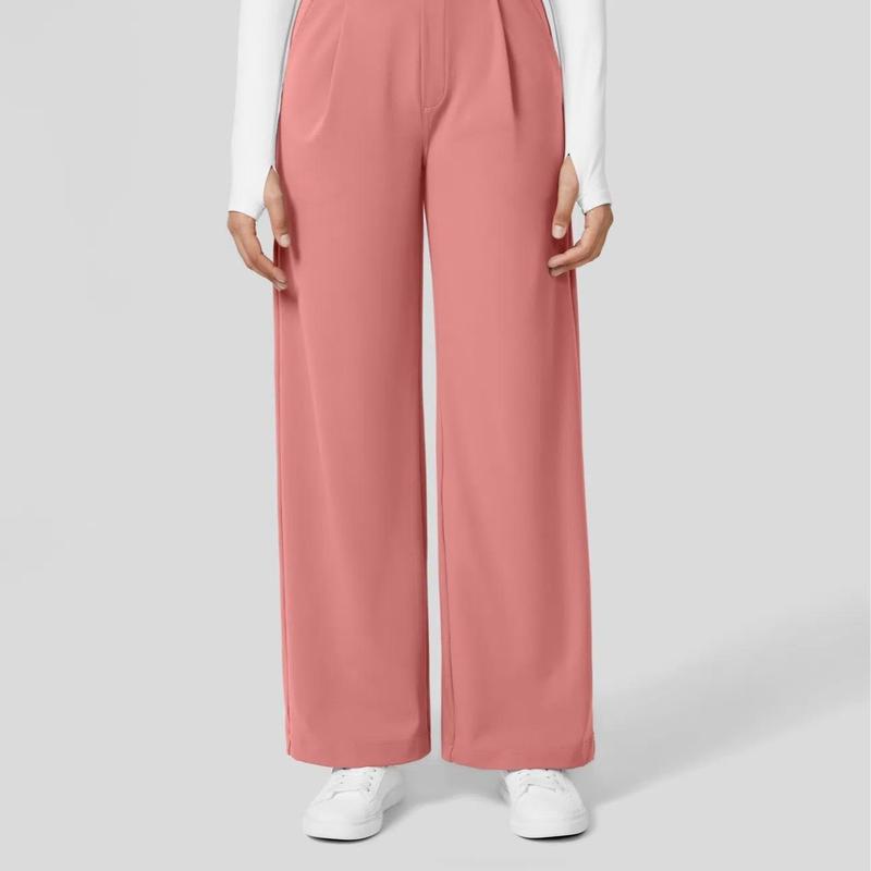 Pantaloni da Lavoro a Vita Alta con Tasche e Gamba Dritta, Abiti Business Casual da Donna, Abbigliamento Sportivo e da Esterno da Donna