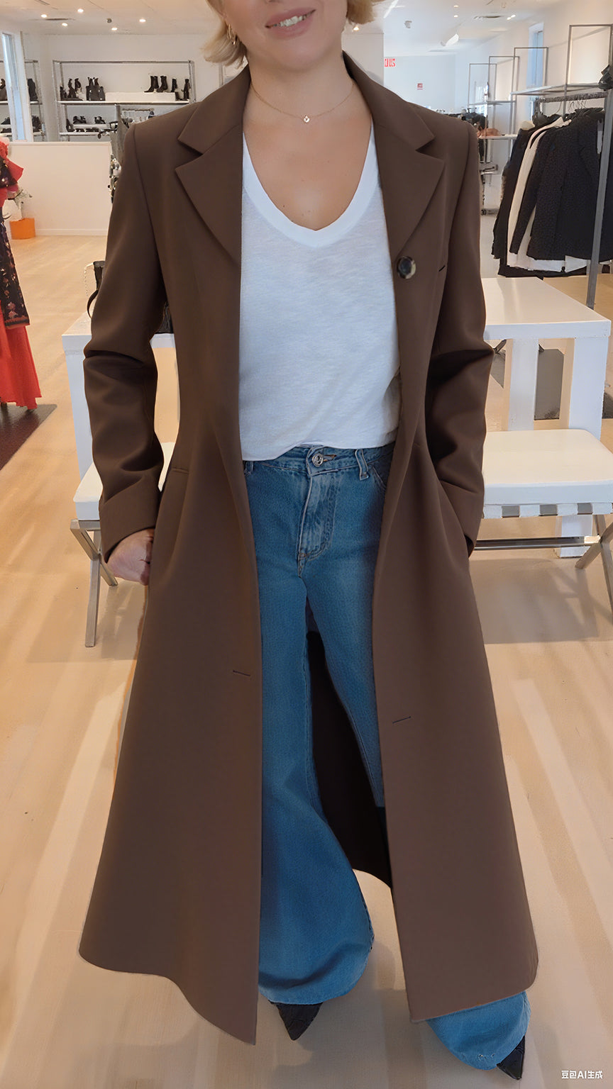 Cappotto svasato casual da donna con stampa leopardata e revers