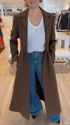 Cappotto svasato casual da donna con stampa leopardata e revers