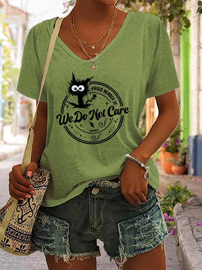Women's  V-neck Retro Funny Proud Member Of  Club Menopause Perimenopause Print T-Shirt