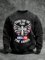 Unisex  Stand For The Flag Kneel For The Cross Printed Casual  Sweatshirt