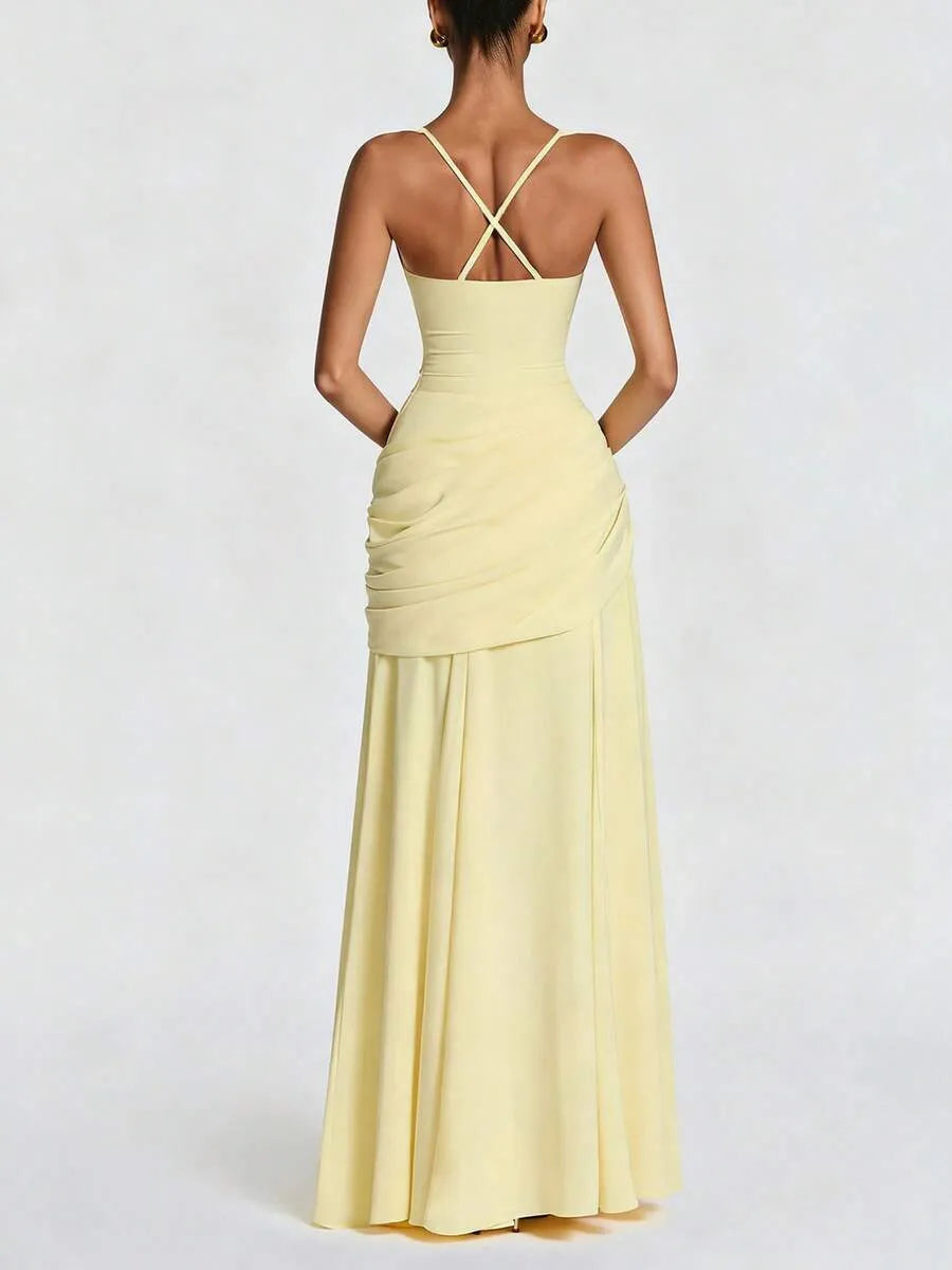 Women's Solid Color TIe-back Sleeveless Bodycon Slip Dress