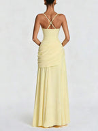 Women's Solid Color TIe-back Sleeveless Bodycon Slip Dress