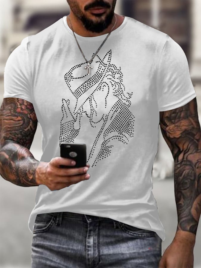 T-shirt casual da uomo stampata