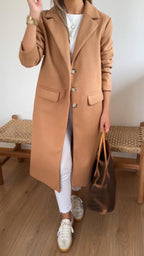 Manteau Décontracté Femme à Col Revers et Tempérament