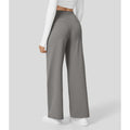 Pantaloni da Lavoro a Vita Alta con Tasche e Gamba Dritta, Abiti Business Casual da Donna, Abbigliamento Sportivo e da Esterno da Donna