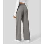 Pantaloni da Lavoro a Vita Alta con Tasche e Gamba Dritta, Abiti Business Casual da Donna, Abbigliamento Sportivo e da Esterno da Donna
