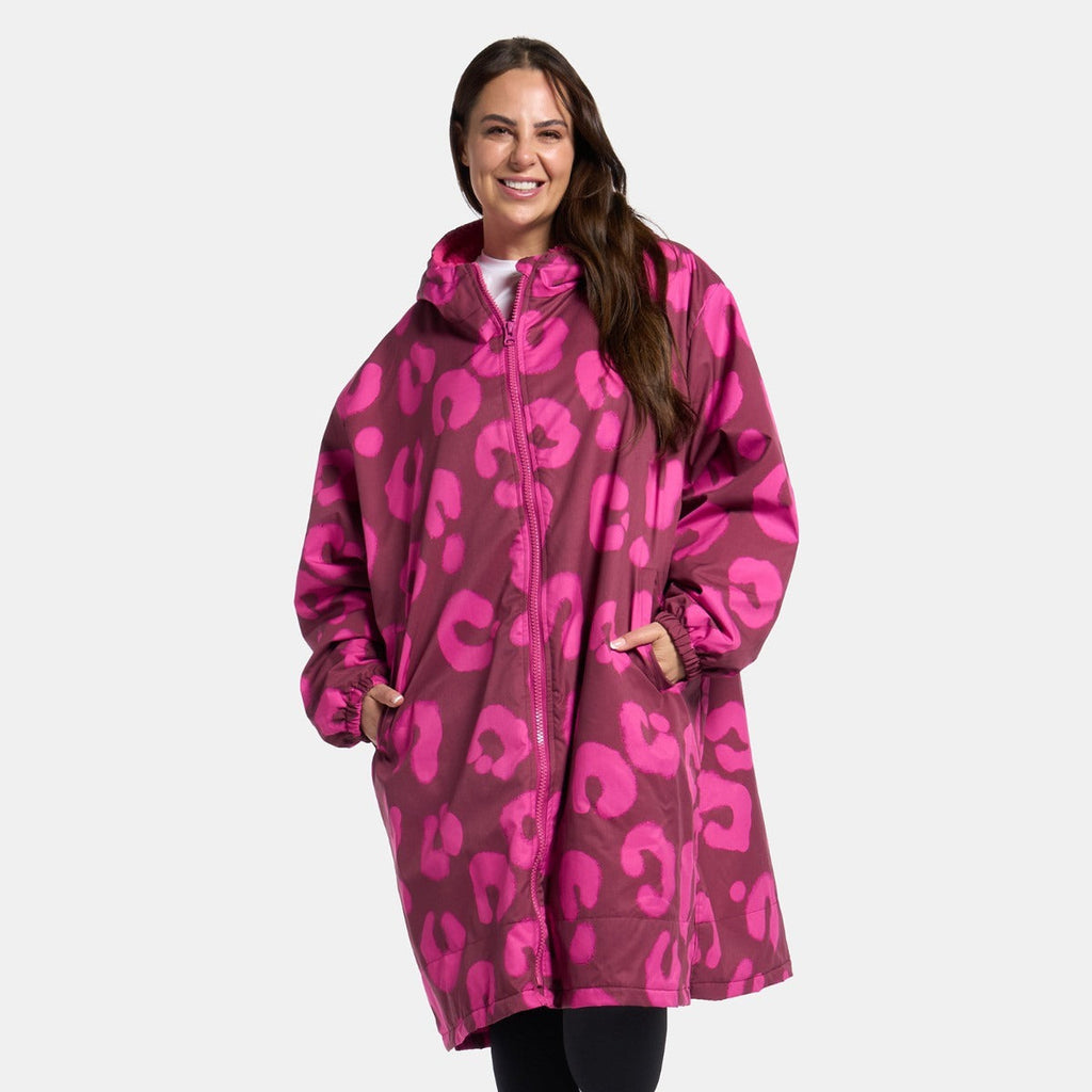 Peignoir de Séchage Imperméable Coupe-Vent, Robe de Changement Doublée Polaire Sherpa Douce, Manteau Veste à Capuche Surdimensionné à Manches Longues pour Enfants, Adultes, Hommes, Femmes, Surf, Plage, Natation, Restez au Sec