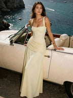 Women's Solid Color TIe-back Sleeveless Bodycon Slip Dress
