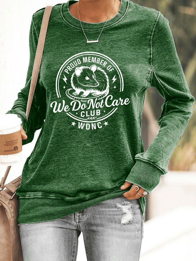Women's  Retro Funny Proud Member Of  Club We Do Not Care Menopause Perimenopause Print  Knitted Tops