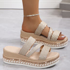 Sandales mode femme creuses à fermeture éclair argentée