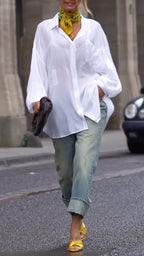 Chemisier et pantalon amples à col pour femme