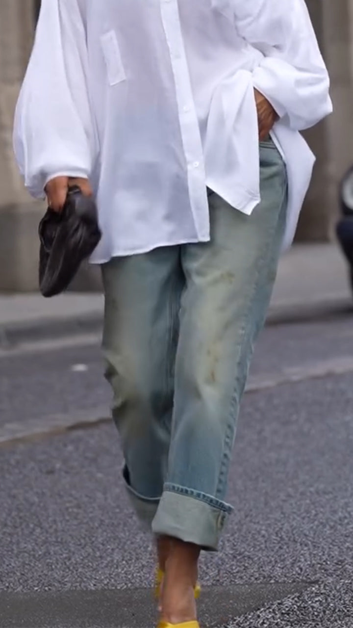 Chemisier et pantalon amples à col pour femme