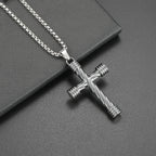 Collier Hip Hop Homme Pendentif Croix en Alliage Style Urbain