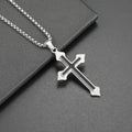 Collier Hip Hop Homme Pendentif Croix en Alliage Style Urbain