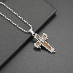 Collier Hip Hop Homme Pendentif Croix en Alliage Style Urbain