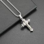 Collier Hip Hop Homme Pendentif Croix en Alliage Style Urbain