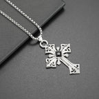 Collier Hip Hop Homme Pendentif Croix en Alliage Style Urbain