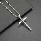 Collier Hip Hop Homme Pendentif Croix en Alliage Style Urbain