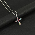 Collier Hip Hop Homme Pendentif Croix en Alliage Style Urbain