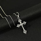 Collier Hip Hop Homme Pendentif Croix en Alliage Style Urbain