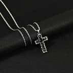 Collier Hip Hop Homme Pendentif Croix en Alliage Style Urbain
