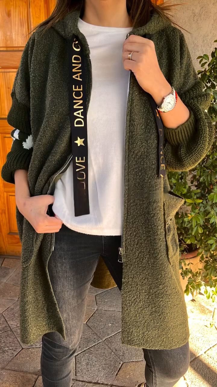 Manteau décontracté à capuche et cordon de serrage pour femme