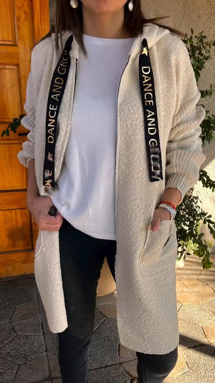 Manteau décontracté à capuche et cordon de serrage pour femme