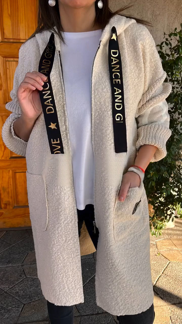 Manteau décontracté à capuche et cordon de serrage pour femme