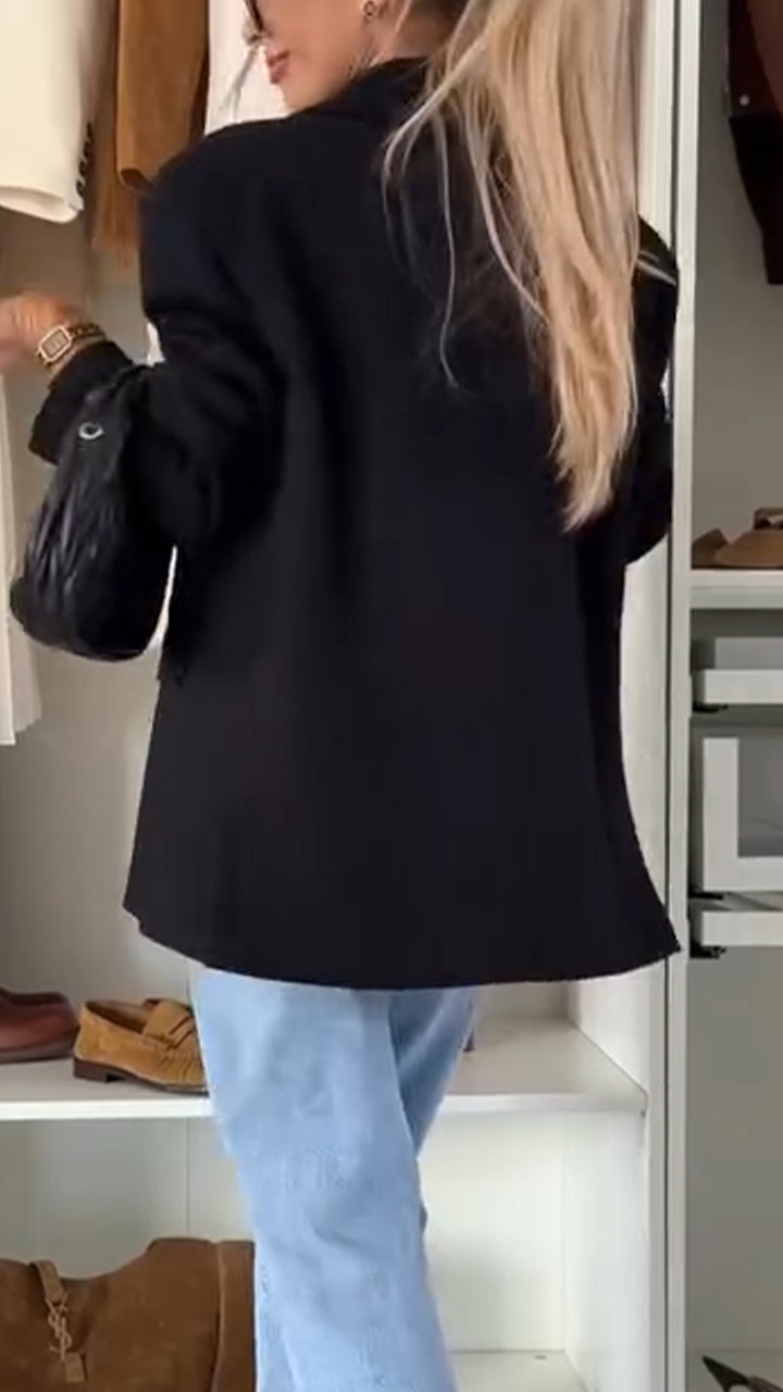 Veste de blazer unie pour femmes, style décontracté et élégant