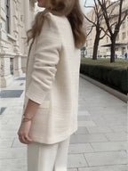 Manteau décontracté double boutonnage à revers pour femme