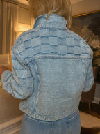 Veste en jean décontractée à revers pour femme