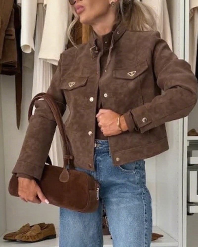 Veste décontractée avec revers élégants pour femmes