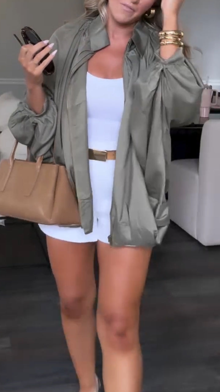 Giacca casual da donna con revers in tinta unita