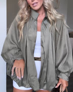 Giacca casual da donna con revers in tinta unita