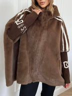Manteau Décontracté à Capuche et Rayures Verticales pour Femme