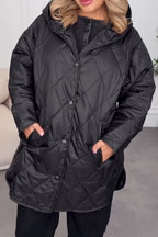 Veste imperméable chaude décontractée à capuche et boutonnage pour femme