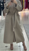 Veste décontractée coupe-vent unie à revers pour femme
