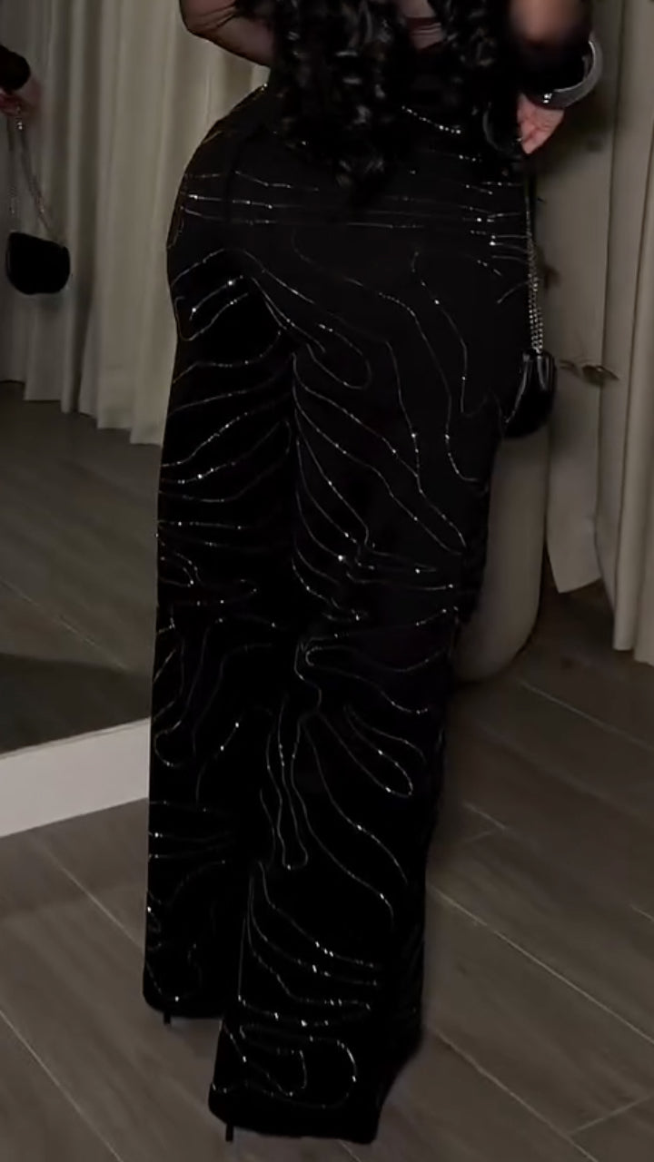 Jeans décontracté texturé pour femme avec strass