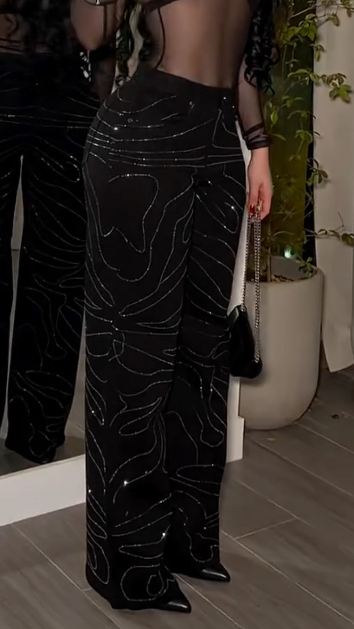 Jeans décontracté texturé pour femme avec strass