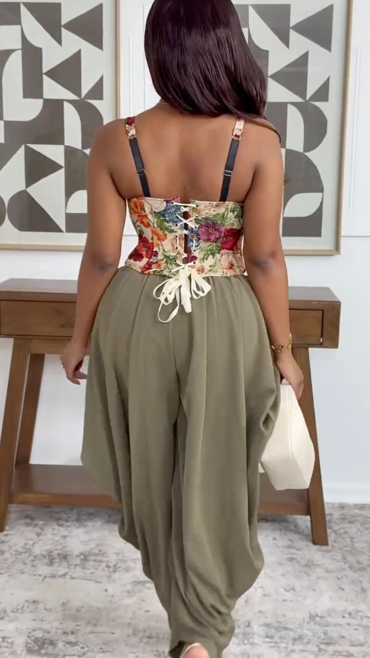 Ensemble décontracté débardeur et pantalon large pour femme