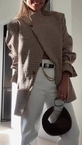 Veste de ville à carreaux avec col montant pour femme