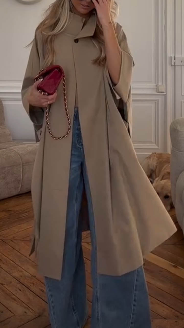 Manteau décontracté pour femme avec col montant et tempérament élégant