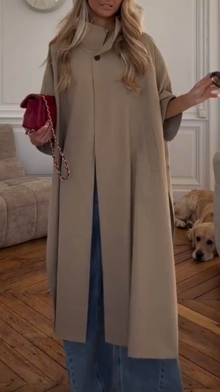 Manteau décontracté pour femme avec col montant et tempérament élégant