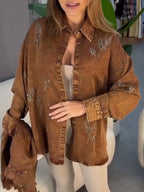 Veste décontractée à col pour femme