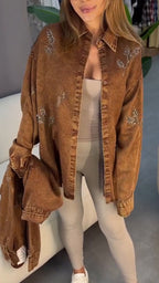 Veste décontractée à col pour femme