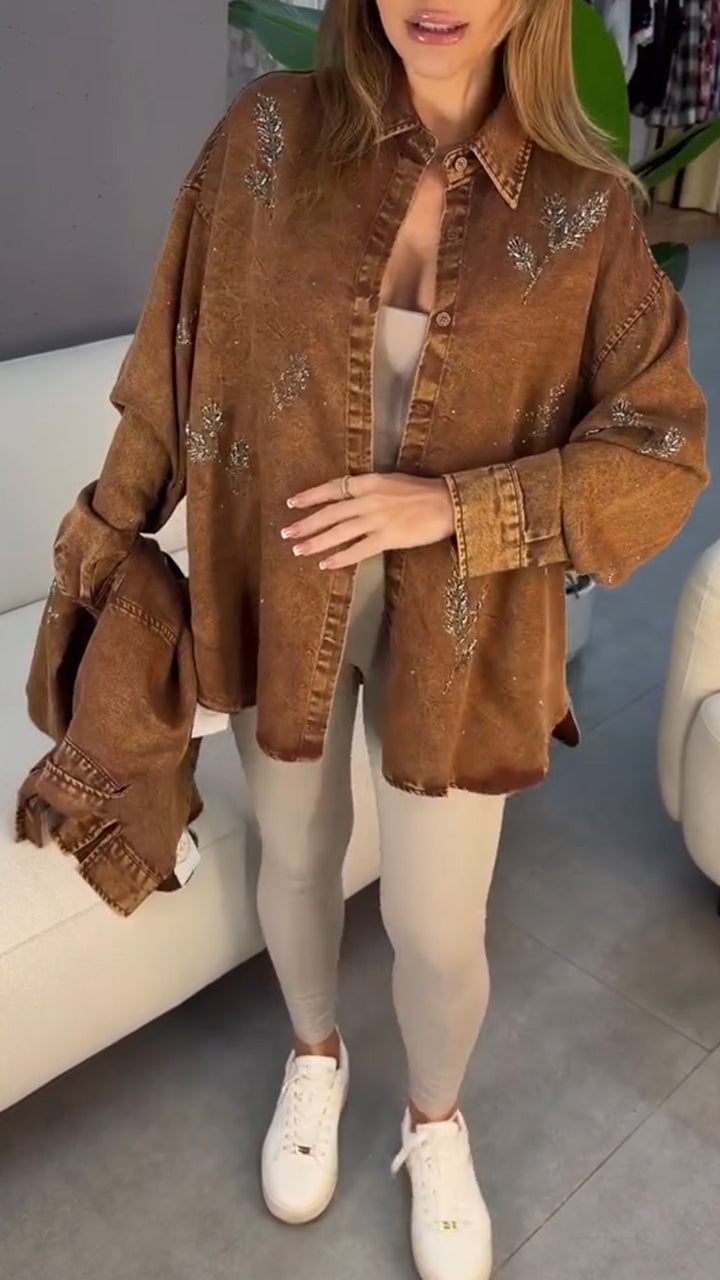 Veste décontractée à col pour femme
